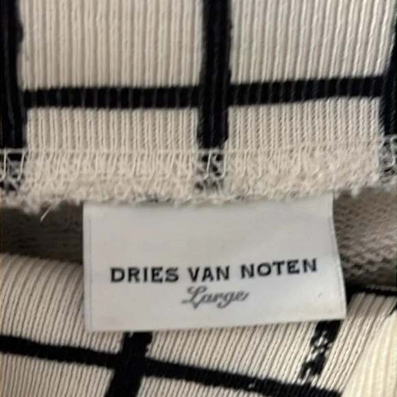 Dries Van Noten Halovara Grid Print Blouse Sweatshirt  with Rhinestone Details - Picture 6 of 15